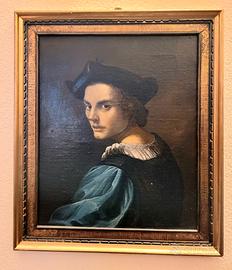 Antiquariato ritratto olio su tela fine 1800