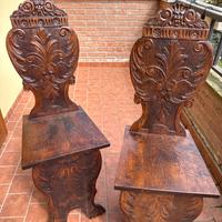 Sedia antica legno di tiglio fino 800