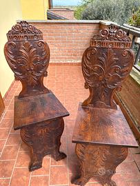 Sedia antica legno di tiglio fino 800