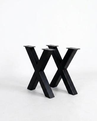 Coppia gambe tavolo ad X verniciate a polvere