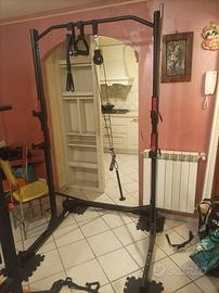 Squat rack sbarra trazioni + carrucola x tricipiti