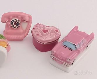 10 miniature di porcellana serie "La vie en rose".