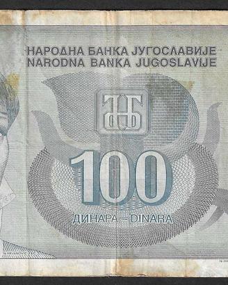 Jugoslavia - banconota circolata da 100 Dinari