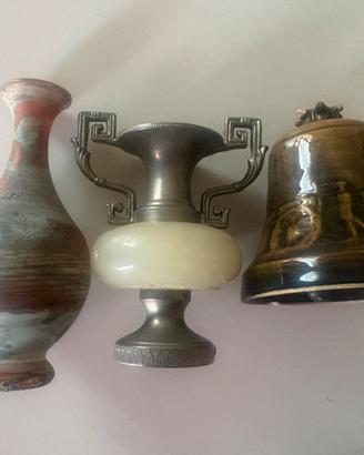 Lotto vasetti e campana vintage