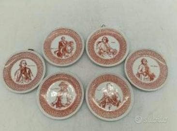 fornasetti 6 piatti serie americana vintage desi