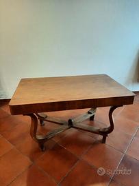 tavolo legno impiallacciato radica anni 50