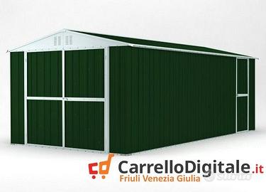 Box garage auto in Acciaio 327x611 verde scuro