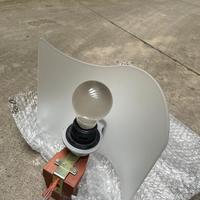 5 applique da parete vetro satinato, base in legno