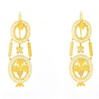 Orecchini in oro giallo in filigrana sarda 18 kt