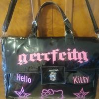 Borsa grande lucida nera e rosa 