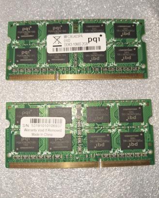 RAM Laptop 4GB (2x2GB) DDR3-1066S