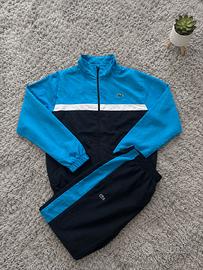Tuta completa Lacoste Sport blu navy e celeste