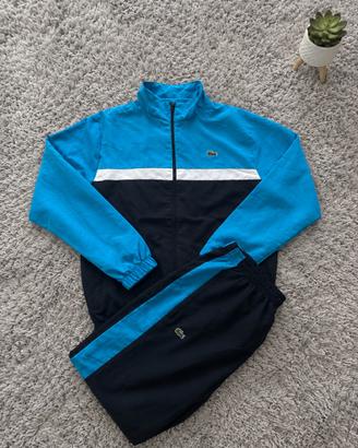 Tuta completa Lacoste Sport blu navy e celeste