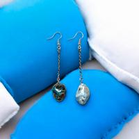 Orecchini pendenti in unakite e agata dendritica