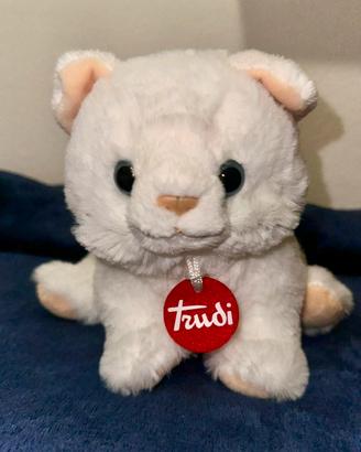 Peluche Trudi gatto bianco cucciolo vintage