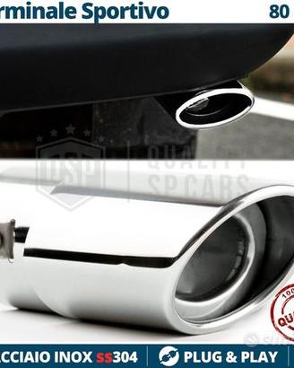 TERMINALE di Scarico OVALE Auto in ACCIAIO Cromato