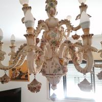 lampadario porcellana di capodimonte 