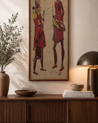 Quadro batik vintage anni 70 africano