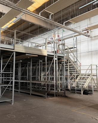 Scaffali  industriali struttura a soppalco 170€/m²