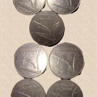 7 monete 10 lire spighe 1951