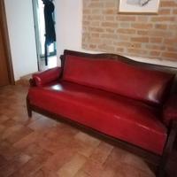 Divano letto anni 40, sedute in pelle