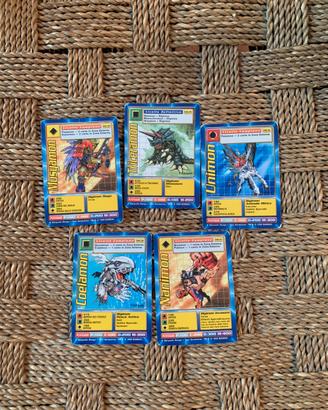 X5 carte digimon 1999 prima edizione