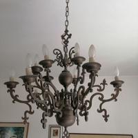 Lampadario in ottone 12 luci