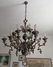 Lampadario in ottone 12 luci