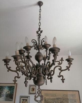Lampadario in ottone 12 luci