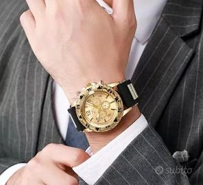 Orologio Sportivo Moda Uomo colore Oro e Argento