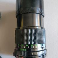 Obiettivo + Moltiplicatore + Flash Canon AV1