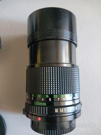 Obiettivo + Moltiplicatore + Flash Canon AV1