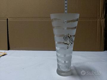 Vaso cristallo e metallo pietre Armoni