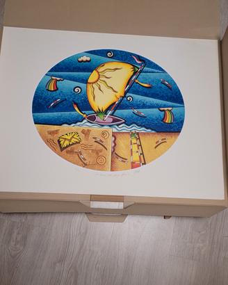 giuliano ghelli litografia la barca del mago felic