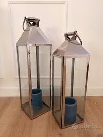Coppia di lanterne argentate