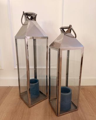 Coppia di lanterne argentate