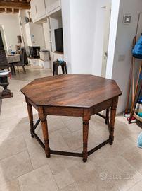 tavolo ottagonale rustico in legno massello