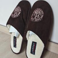 Pantofole Uomo Livergy Marroni Scure Felpate NUOVE