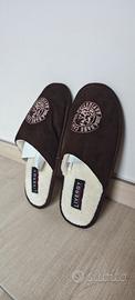 Pantofole Uomo Livergy Marroni Scure Felpate NUOVE