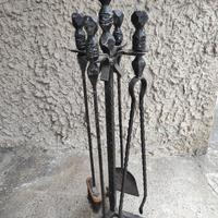 Attrezzi per camino in ferro battuto alto spessore