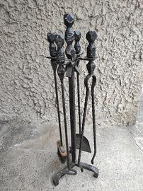 Attrezzi per camino in ferro battuto alto spessore