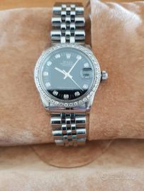 orologio in acciaio con brillanti 