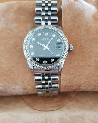 orologio in acciaio con brillanti 
