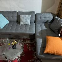 Divano angolare grigio scuro