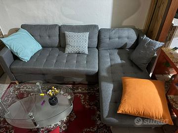 Divano angolare grigio scuro
