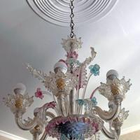 Lampadario artigianale in vetro di Murano