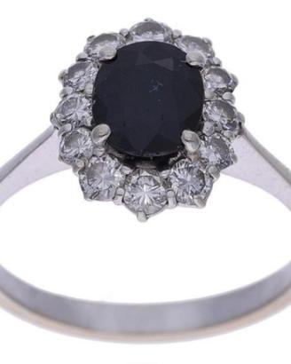 Anello con zaffiro e diamanti