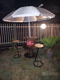 tavolo bar da esterno con ombrellone 