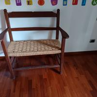 Divanetto impagliato a mano