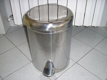 bidoncino pattumiera inox bagno diametro 23 cm.
